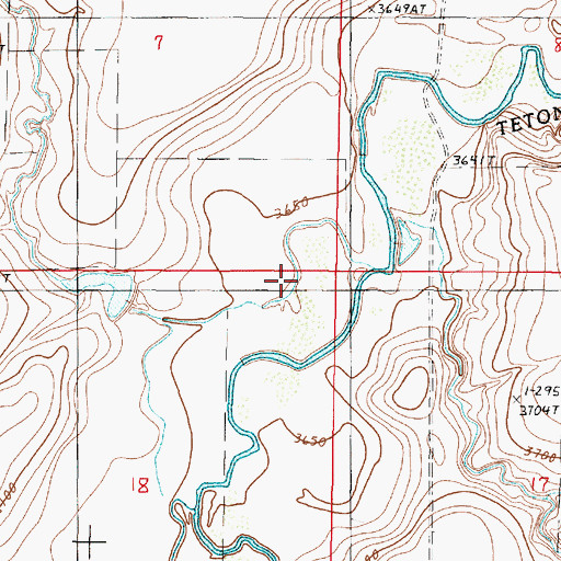Topographic Map of Gamble Coulee, MT