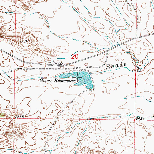 Topographic Map of Game Reservoir, MT