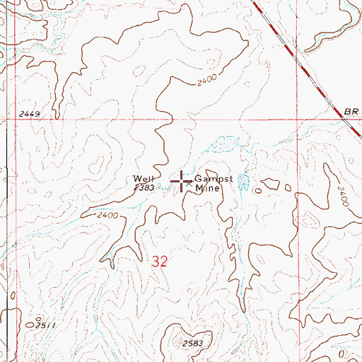 Topographic Map of Gampost Mine, MT