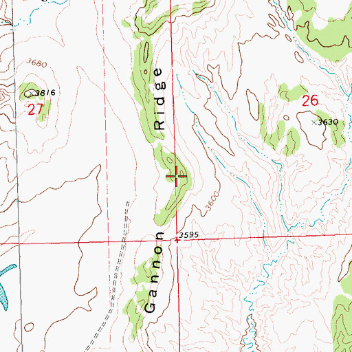 Topographic Map of Gannon Ridge, MT