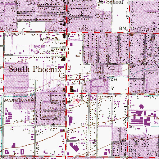 Topographic Map of Marmonier Ditch, AZ