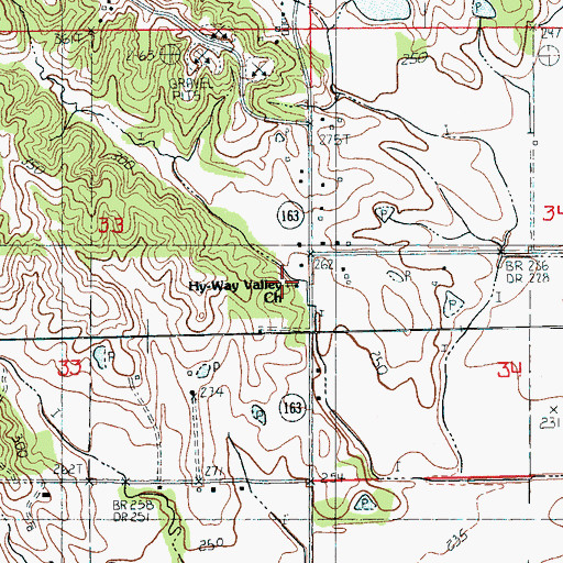 Topographic Map of Hy-Way Valley Church, AR
