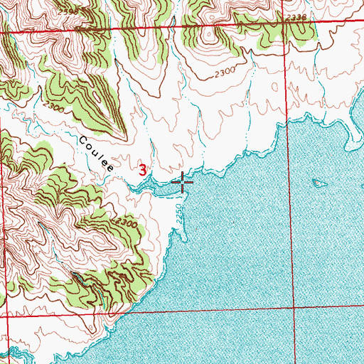 Topographic Map of Garden Coulee, MT