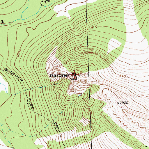 Topographic Map of Gardner Point, MT