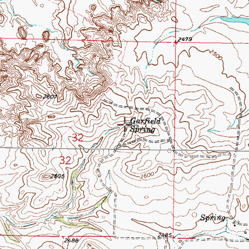Topographic Map of Garfield Spring, MT