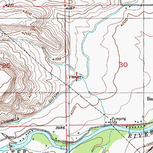 Topographic Map of Garrigus Ditch, MT