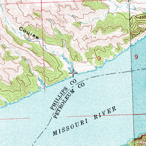 Topographic Map of Garrit Schoolhouse Coulee, MT