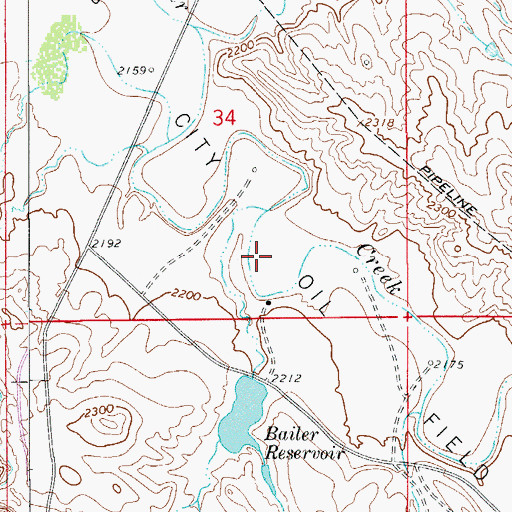 Topographic Map of Gas City Oil Field, MT