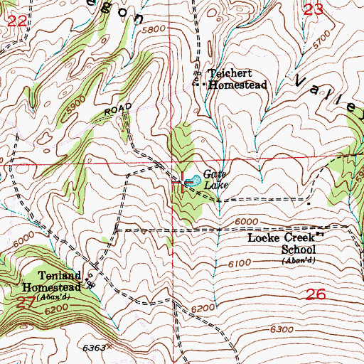 Topographic Map of Gate Lake, MT