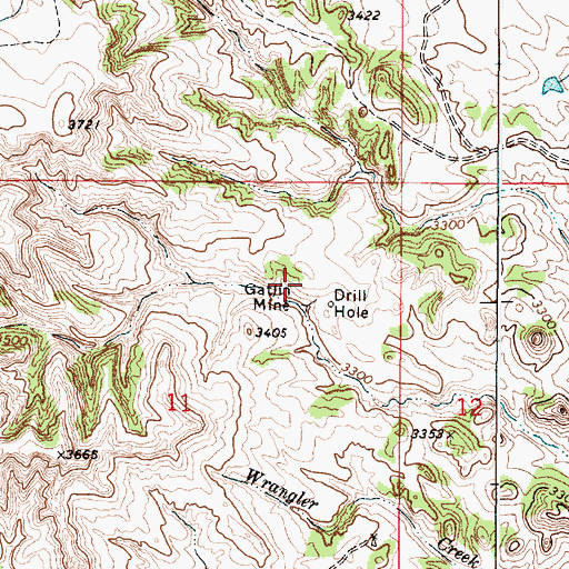 Topographic Map of Gatlin Mine, MT