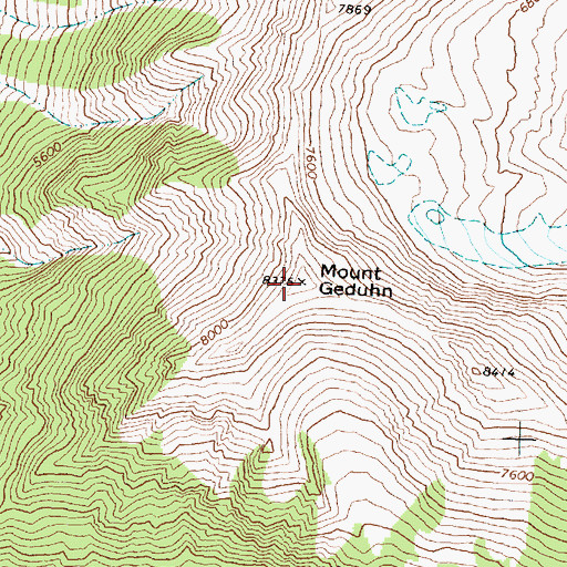 Topographic Map of Mount Geduhn, MT