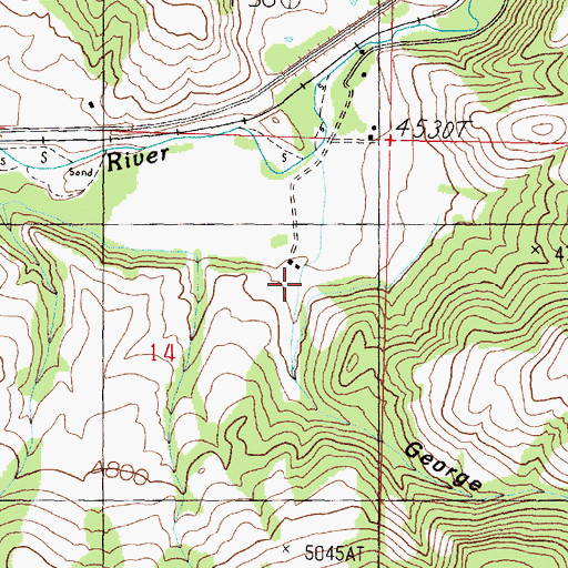 Topographic Map of George Gulch, MT