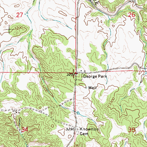 Topographic Map of George Park, MT