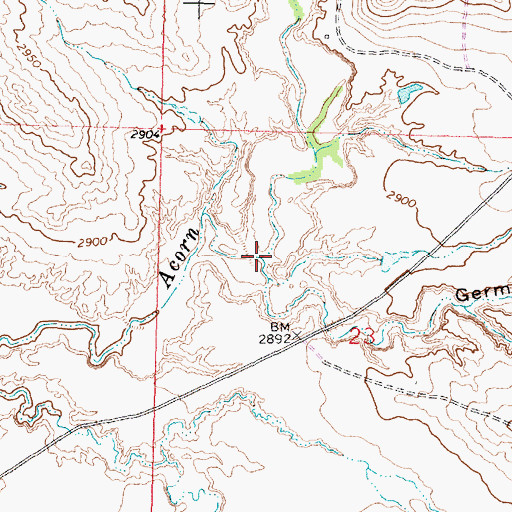 Topographic Map of Germo Coulee, MT