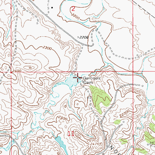 Topographic Map of Gertison Dam, MT