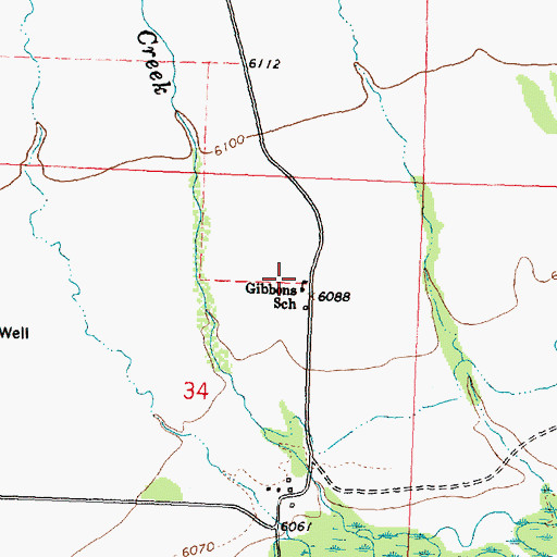 Topographic Map of Gibbons School (historical), MT