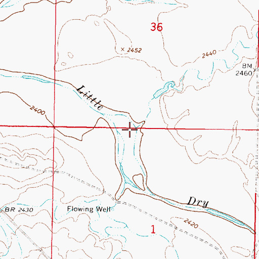 Topographic Map of Gibbs Creek, MT