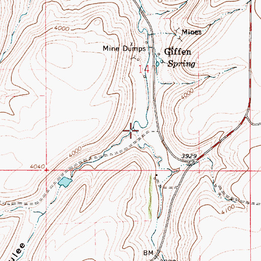 Topographic Map of Giffen Coulee, MT