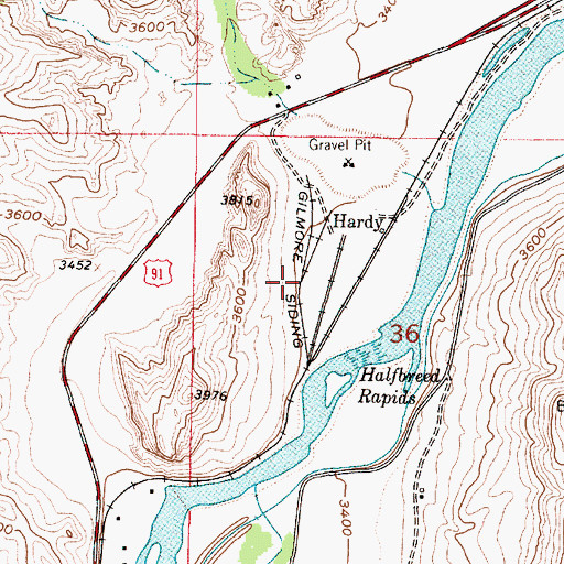 Topographic Map of Gilmore Siding, MT