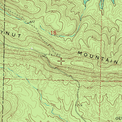 Topographic Map of Hickorynut Mountain, AR