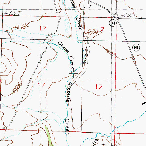 Topographic Map of Gimlet Creek, MT