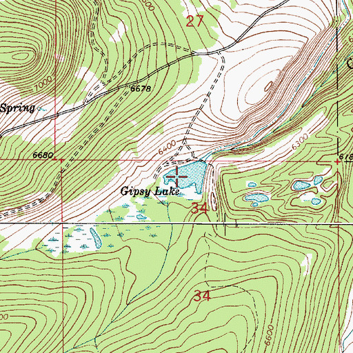Topographic Map of Gipsy Lake, MT