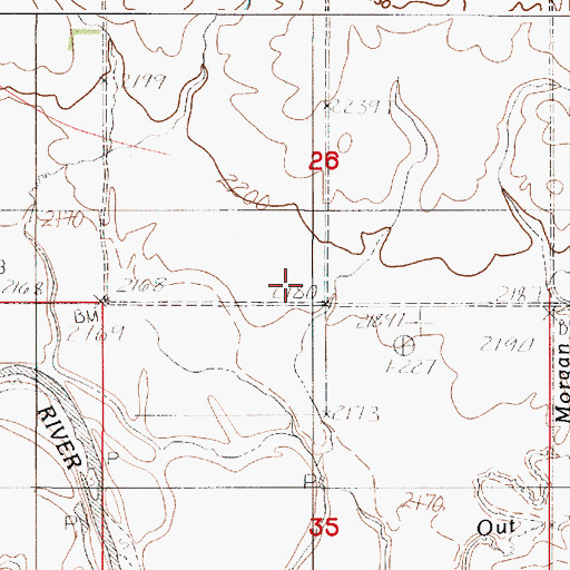 Topographic Map of Give Out Morgan Creek, MT
