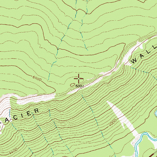 Topographic Map of Glacier Wall, MT
