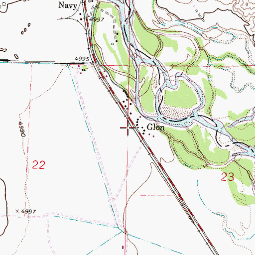 Topographic Map of Glen, MT