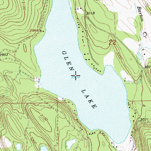Topographic Map of Glen Lake, MT