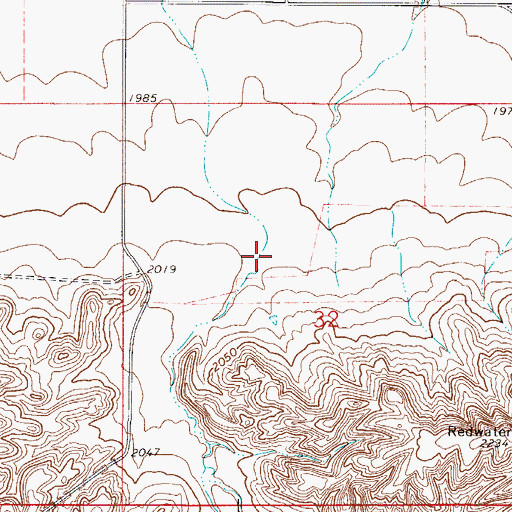 Topographic Map of Glendive Coulee, MT
