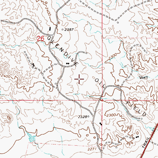 Topographic Map of Glendive Oil Field, MT
