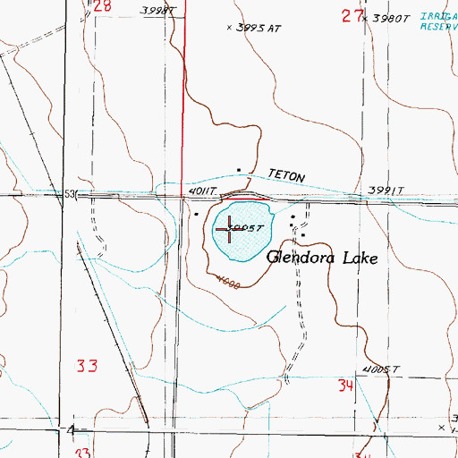 Topographic Map of Glendora Lake, MT