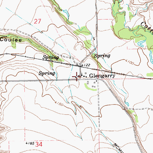 Topographic Map of Glengarry, MT