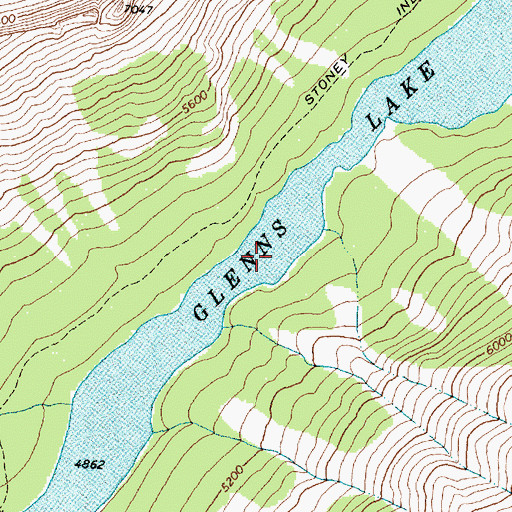 Topographic Map of Glenns Lake, MT