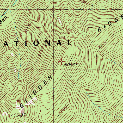 Topographic Map of Glidden Ridge, MT