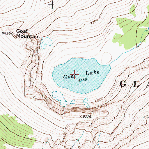 Topographic Map of Goat Lake, MT