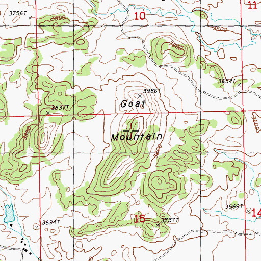 Topographic Map of Goat Mountain, MT