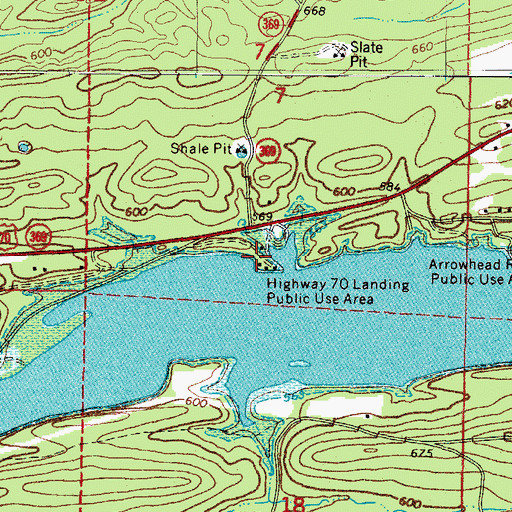 Topographic Map of Highway 70 Landing Public Use Area, AR