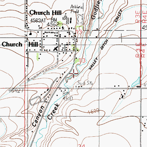 Topographic Map of Godfrey Canyon, MT