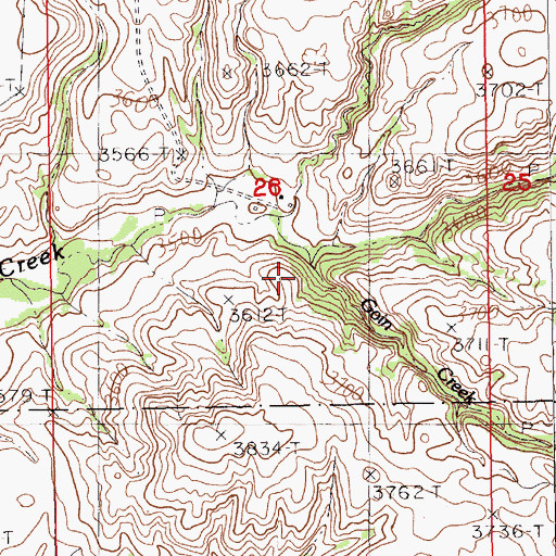 Topographic Map of Goin Creek, MT