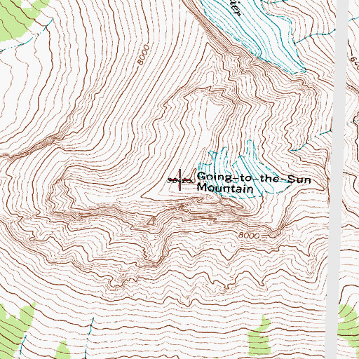 Topographic Map of Going-to-the-Sun Mountain, MT