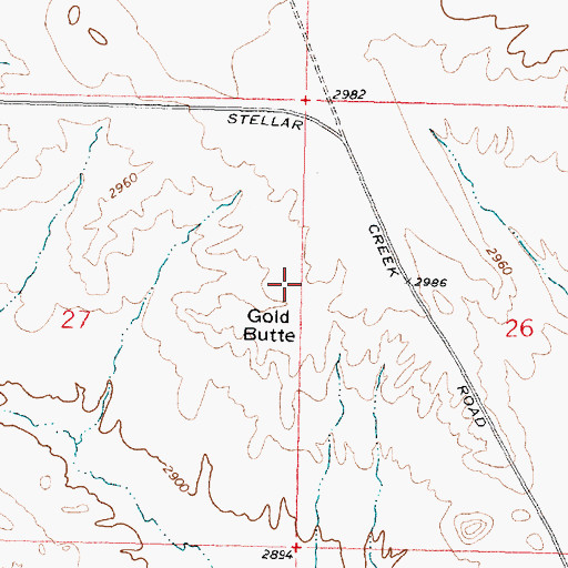 Topographic Map of Gold Butte, MT