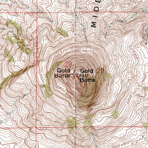 Topographic Map of Gold Butte, MT