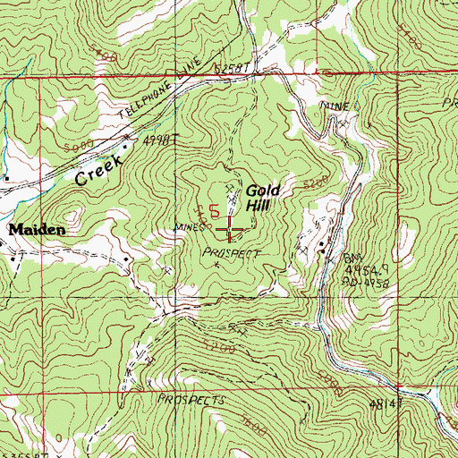 Topographic Map of Gold Hill, MT