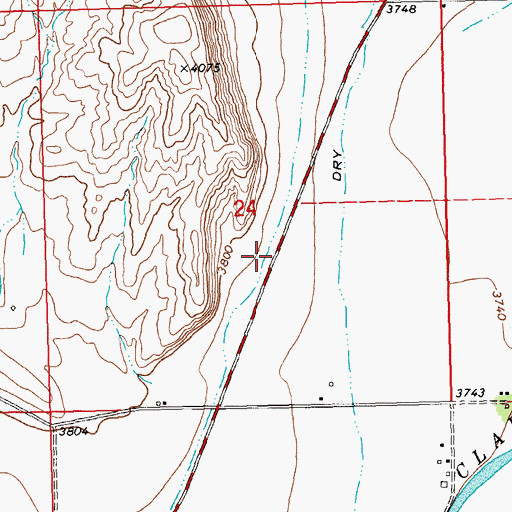 Topographic Map of Golden Ditch, MT
