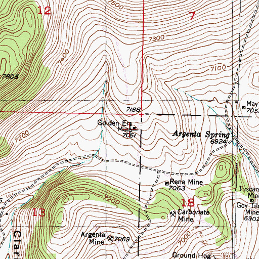 Topographic Map of Golden Era Mine, MT