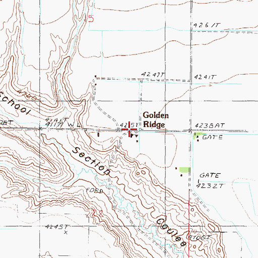 Topographic Map of Golden Ridge, MT