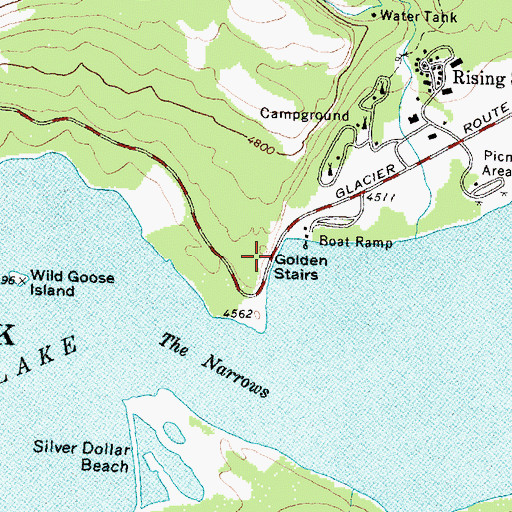 Topographic Map of Golden Stairs, MT