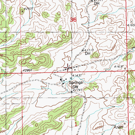 Topographic Map of Golden Valley School (historical), MT
